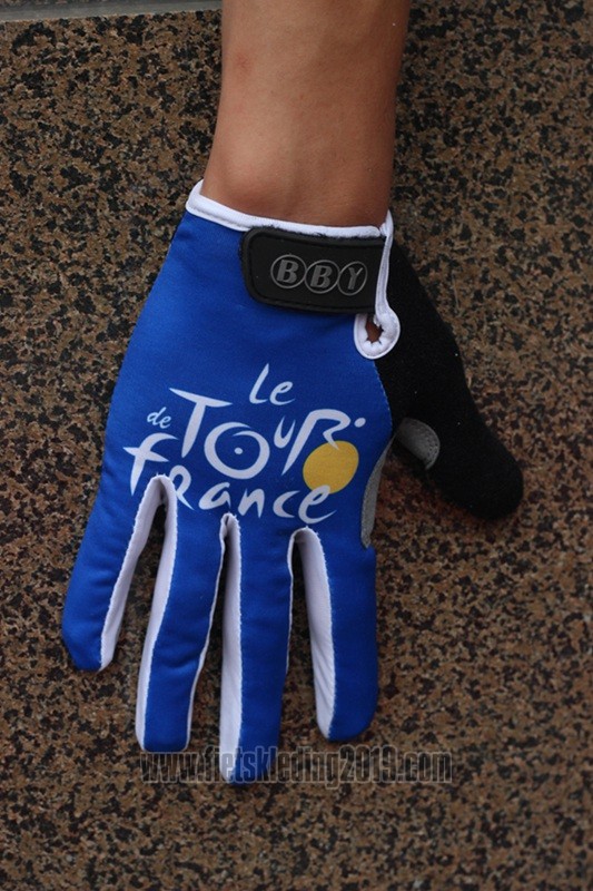 Tour De Frankrijk Handschoenen Met Lange Vingers Cycling Blauw